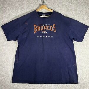 Vintage 90s Denver Broncos faded and distressed embroidered tee shirt tshirt